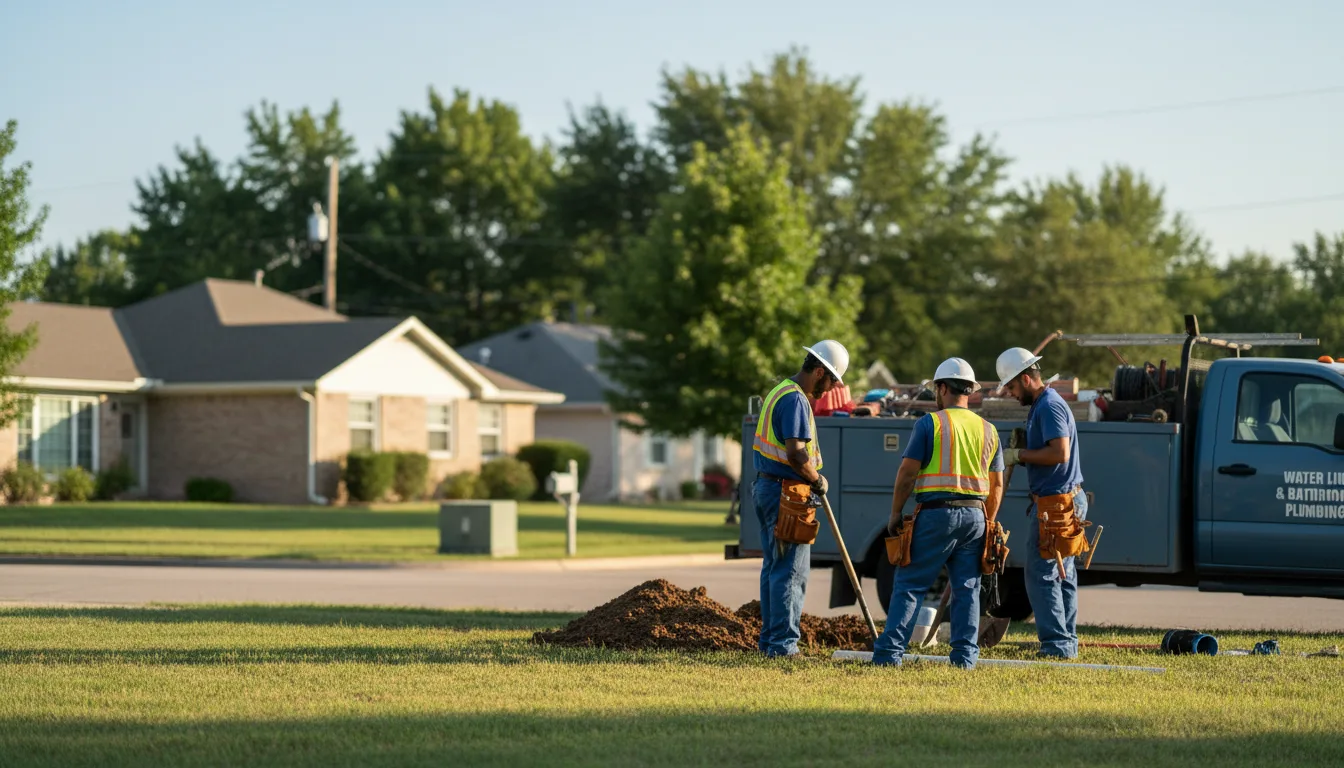 Residential water line and bathroom plumbing service in Leon, OK